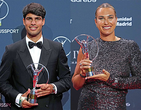 テニス選手が男女で最優秀選手賞