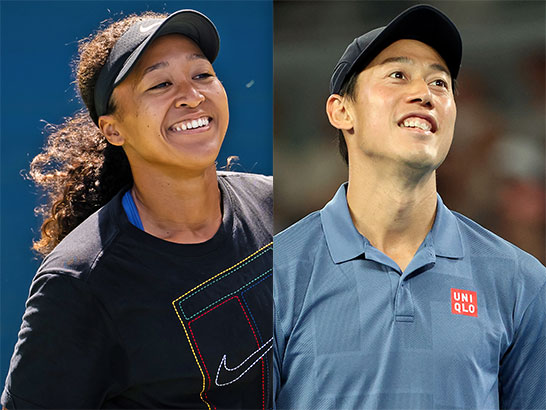 （左から）大坂なおみと錦織圭