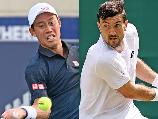 （左から）錦織圭とゼバスティアン・オフナー
