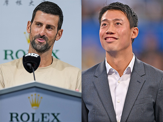 （左から）ジョコビッチ、錦織圭