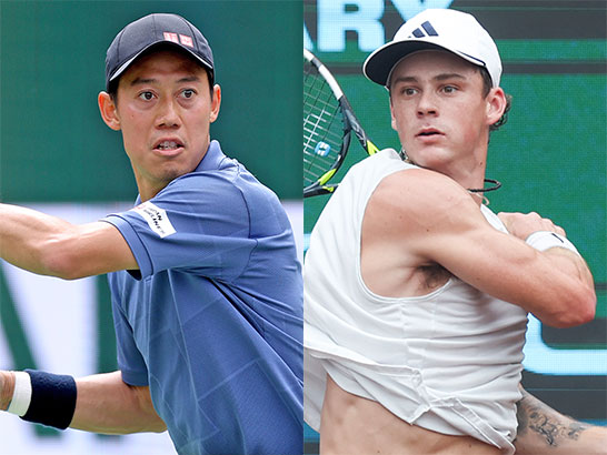 （左から）錦織圭、スミス
