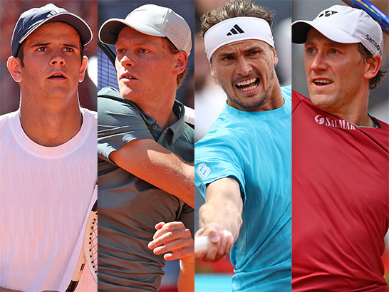 （左から）ホダル、シナー、ズべレフ、ルード