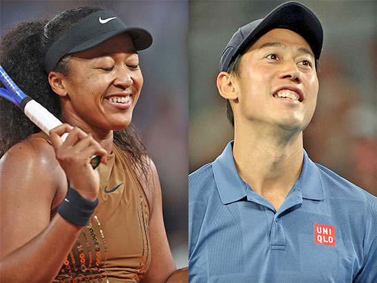 （左から）大坂なおみと錦織圭
