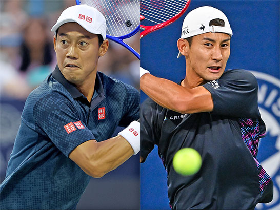 （左から）錦織圭と島袋将