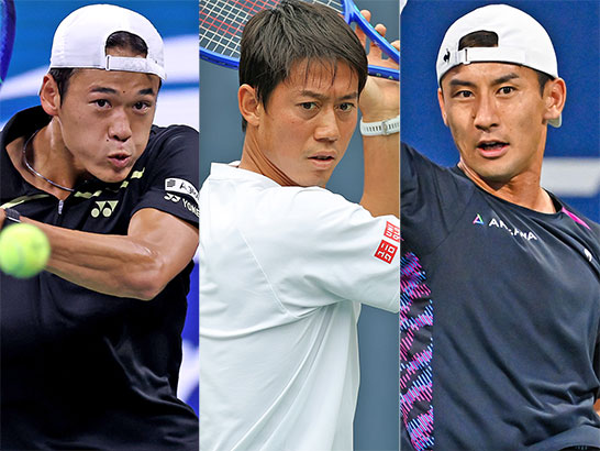 （左から）坂本怜、錦織圭、島袋将